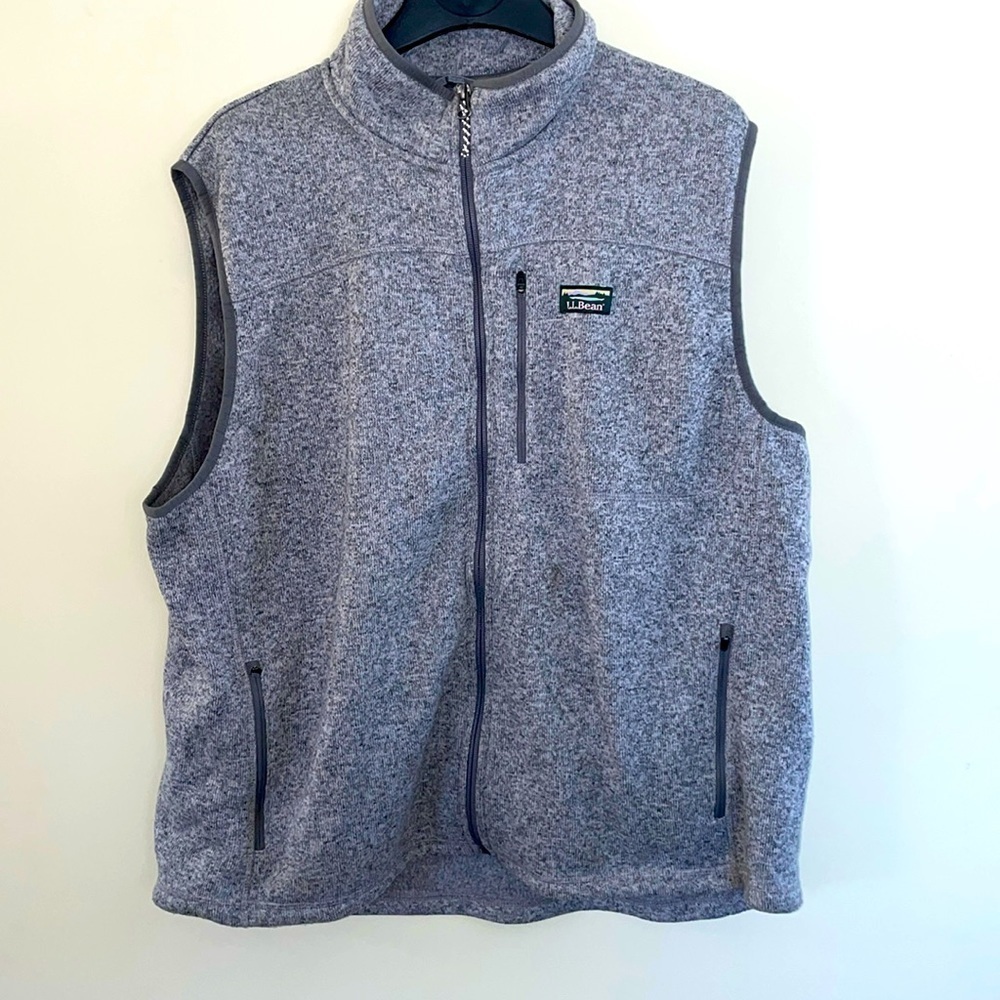L.L. Bean sweater fleece gray zipper vest. Men’s size XXL